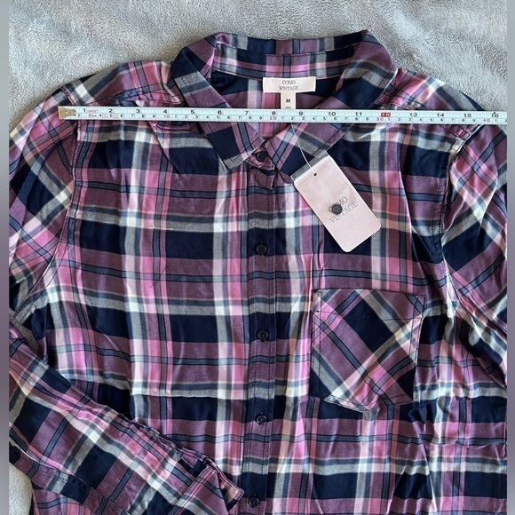 𝅺NWT COMO VINTAGE Plaid Button-Up Shirt M - Picture 7 of 10